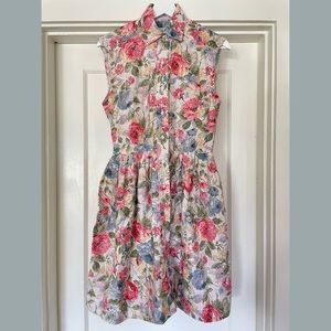 Vintage 90s Nordstrom Floral Mini Shirtdress, Customized